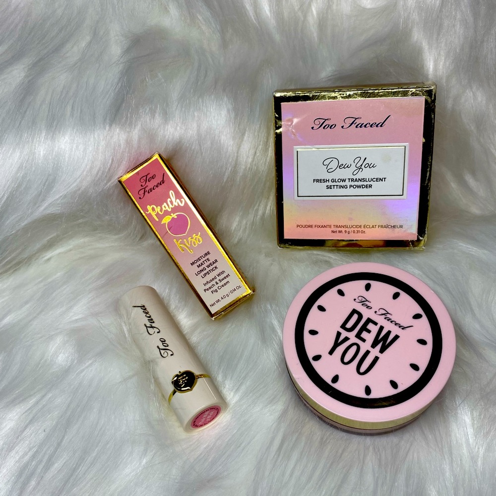 Too Faced Lipstick and Setting Powder set